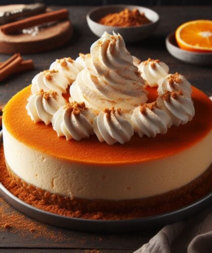 Pumpkin Cheesecake with a Gingersnap Crust